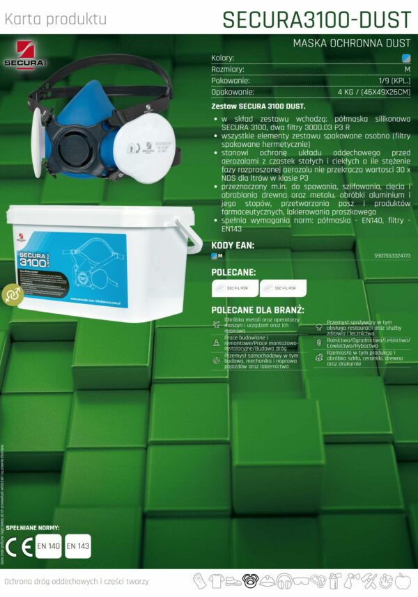 Maska ochronna Secura DUST z filtrami - obrazek 3